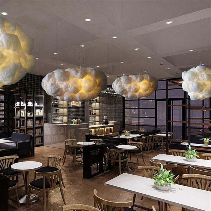 Romantic Creative White Floating Clouds Shape Chandeliers Ceiling Decor Lamp for Home Children Room Wedding LED Pendant Lamp