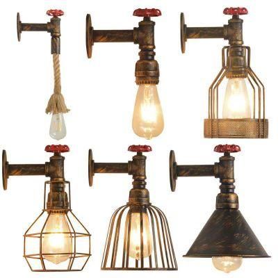 Retro Industrial Style Restaurant Bar Table Lamp Aisle Lighting Creative Loft Personality Wrought Iron Pipe Decorative Wall Lamp