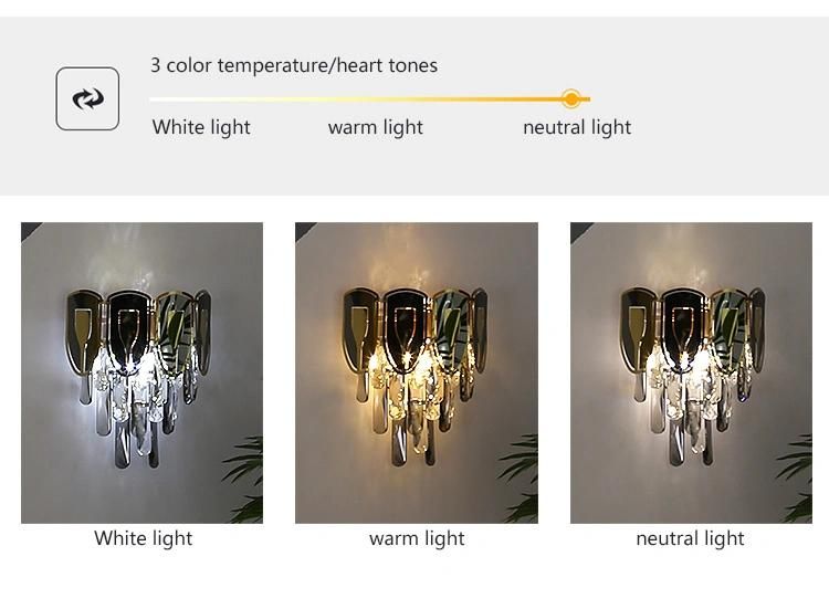 Creative House Hotel Bedside Living Room K9 Crystal Design Decor Mounted Indoor Modern LED Sconce Interior Wall Lamp Crystal