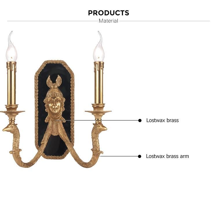 Italian Vintage Brass Fairy Beast Copper Traditional Wall Lamp