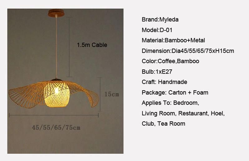 Chinese Style Metal Bamboo Cage Iron Pendant Lamp