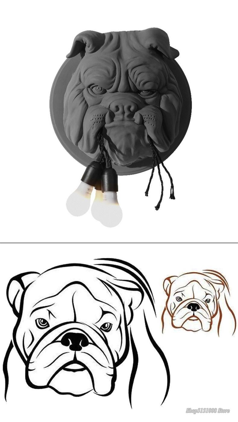 Animal Dog Wall Lamp Living Room Decoration Corridor Home Decor Lighting Designer Amsterdam Wall Lamp Bulldog (WH-VR-66)