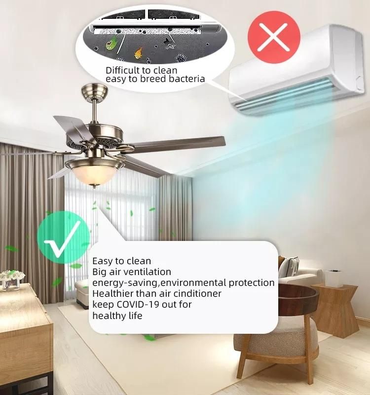 AC Fan New Popular 70W Modern Beedroom Indoor LED Ceiling Fans Lighting Remote Fan Lights for Room Cooling Fan