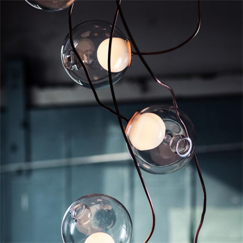 2022 Nordic Style Glass Ball Lamp Designer Lights for Ceiling Adjustable Shape Chandelier