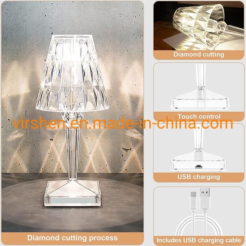 Modern LED Touch Restaurant Bar Furniture Decorative Lights Dimmable Cordless Rechargeable Battery LED Table Lamps