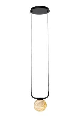 Single Light Marble Glass LED G9 Pendant Lamp in Black