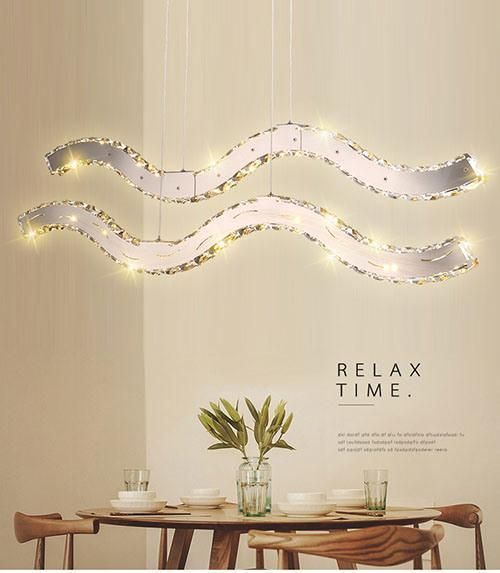 Pendants Modern LED Crystal Chandelier Lamp for Living Room
