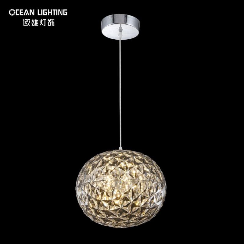Home Hotel Restaurant Decoration Pendant Lighting Aluminum Acrylic Ball Chandeliers