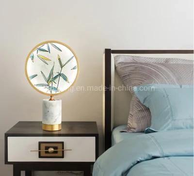 Chinese Style Lasted Beautiful Luxury Enamel Marble Table Lamp with LED Chips Zf-Cl-013