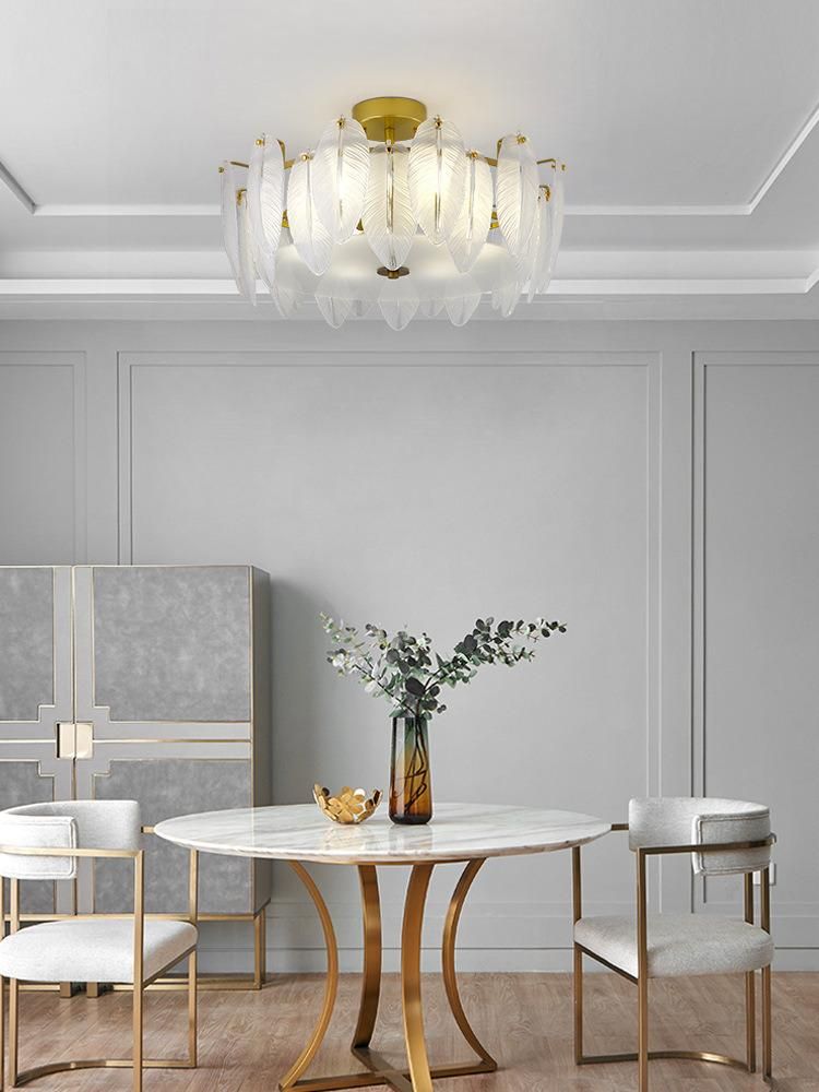 Light Luxury Ceiling Lamp Post Modern Minimalist Bedroom Lamp Creative Leaf Chandelier (WH-CA-77)