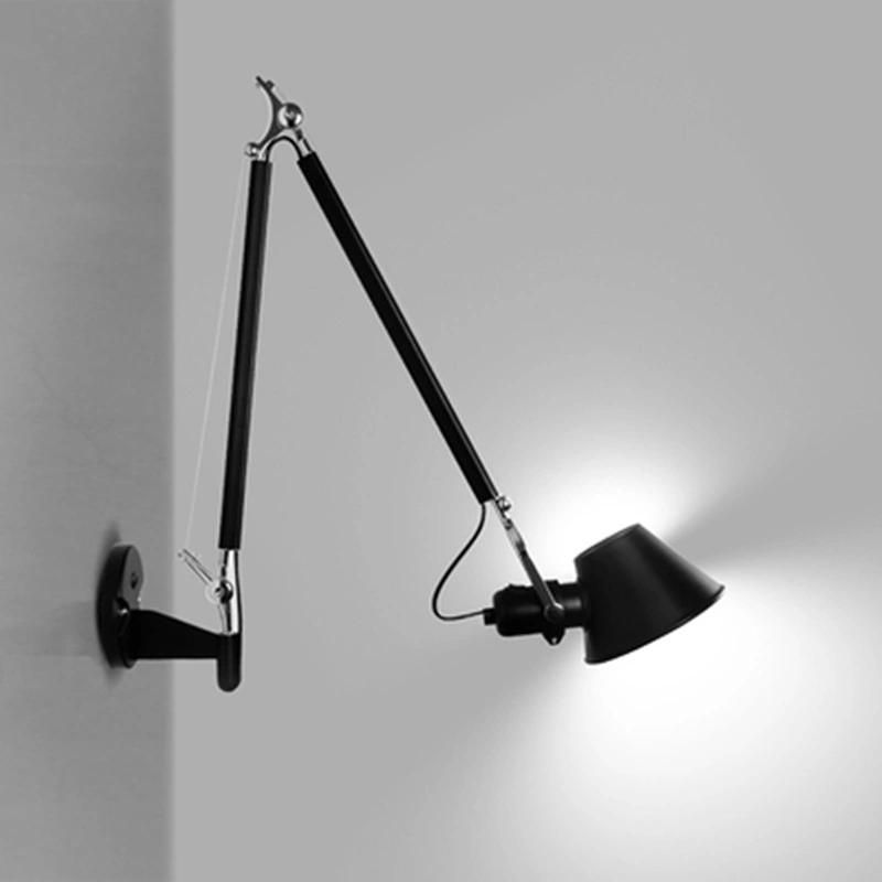 Black White Color Long Swing Arm Adjustable Aluminum Sconces Lamp Sliver Wall Lights (WH-OR-02)