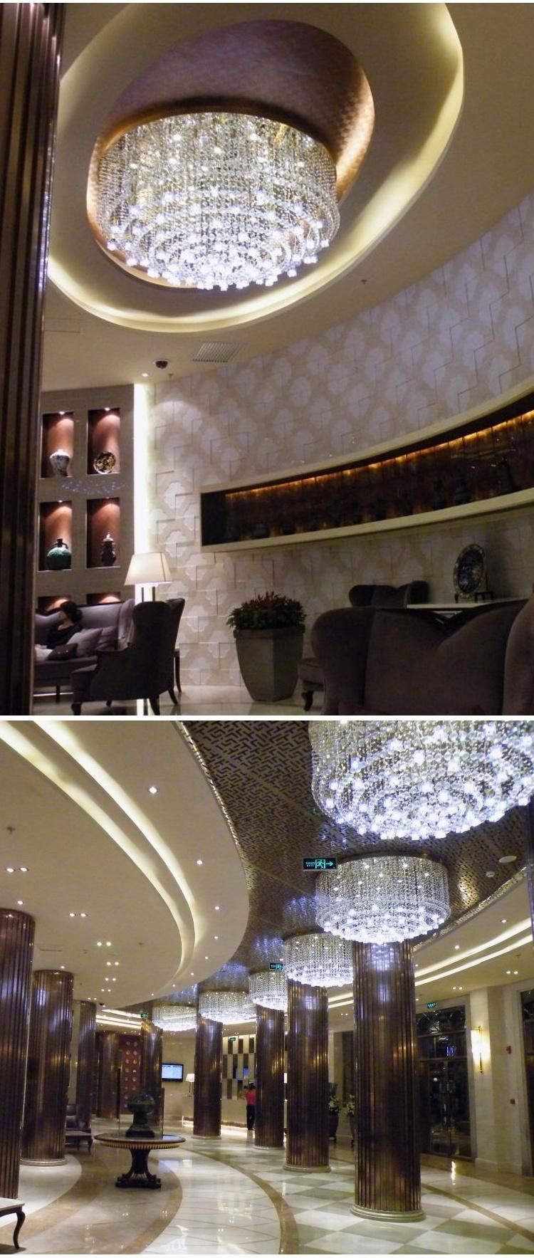 New Product Luxury Hotel Lobby Custom Large Project Modern K9 Crystal LED Chandelier Ceiling Light