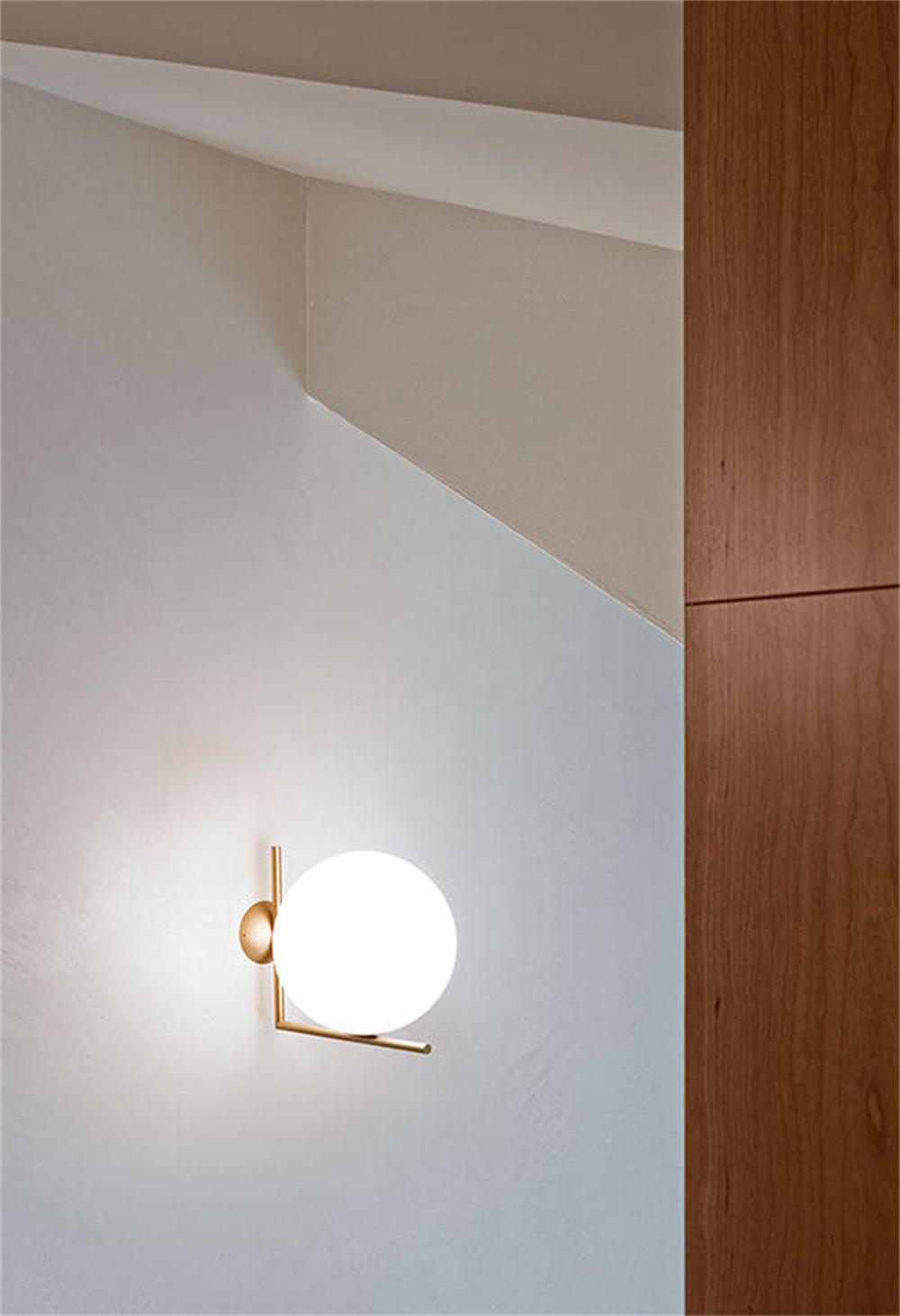 Camilamp LED Simple Nordic Style Decorative Glass Ball Metal Wall Lamp Multi-Purpose Suitable for Cafe Restaurant Bedroom