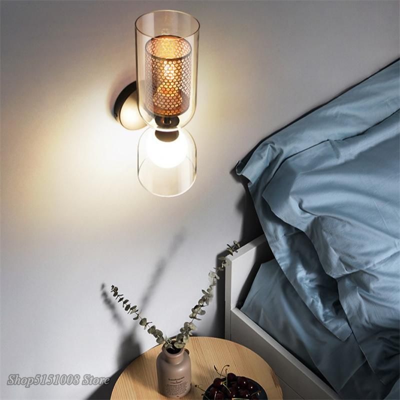 Nordic Iron Net Glass Wall Lamps Hotel Cafe Corridor Aisle Modern LED Wall Light Sconce (WH-OR-29)