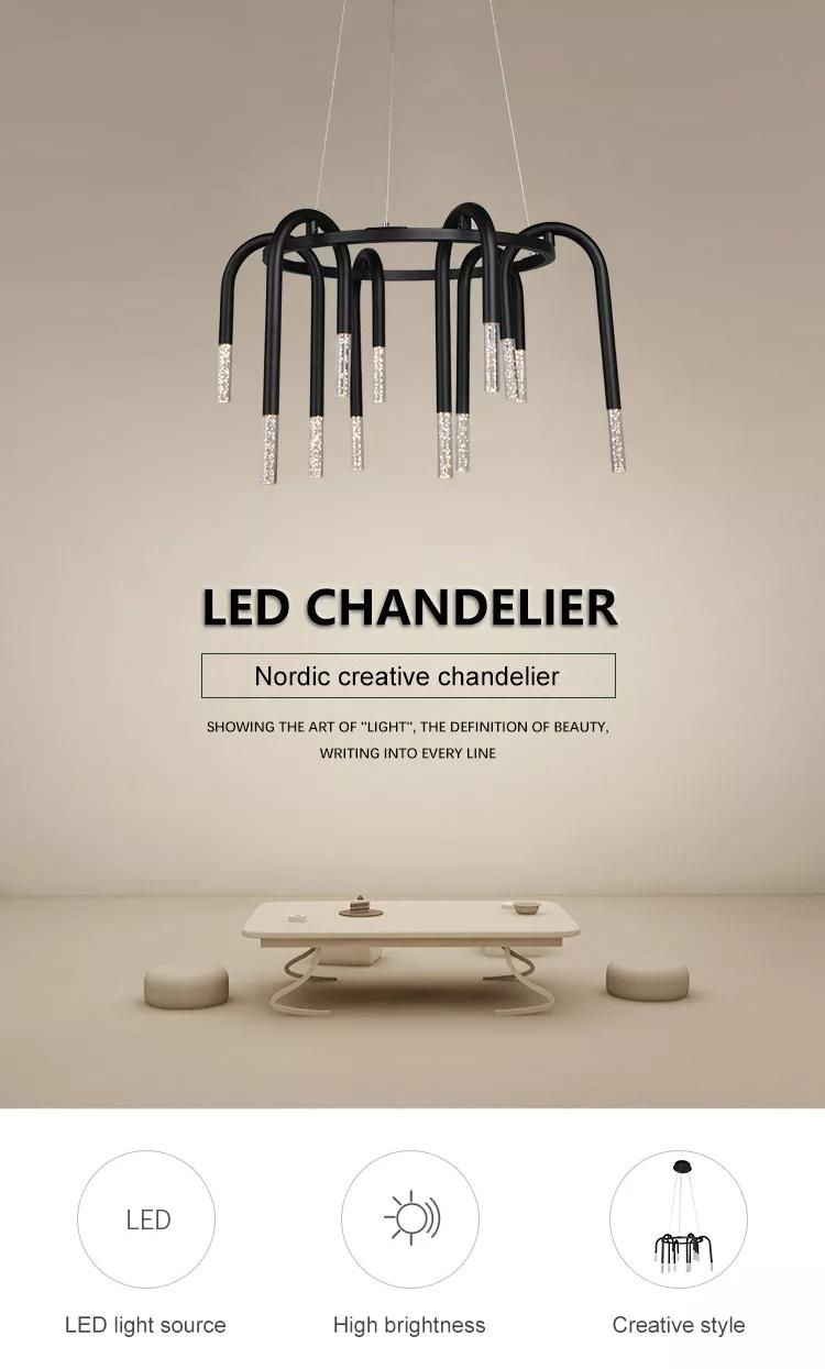 European Modern Decorative Black Home Kitchen Simple Design LED Chandelier