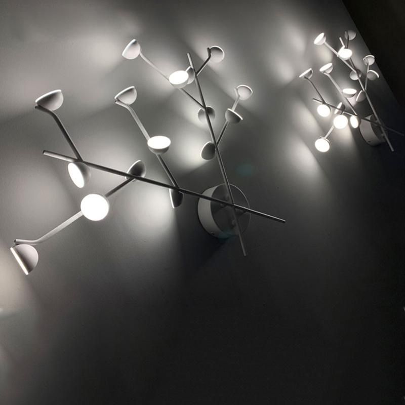 Minimalist White Multi - Head Dining Room Wall Lamp Modern Bedroom Branch Wall Light