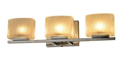 3 Light G9 Frosted Ribbed Glass Vanity Wall Lamp