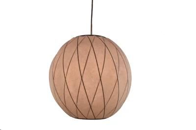 Modern Simple Hotel Home Dining Room Decorative Chandelier Round Silk Pendant Lamp