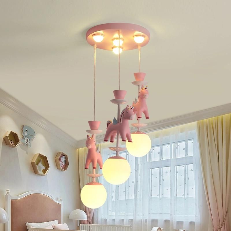 Children Bedroom Chandeliers Modern Ins Merry-Go-Round Boy Girl Room Chandelier (WH-MA-136)