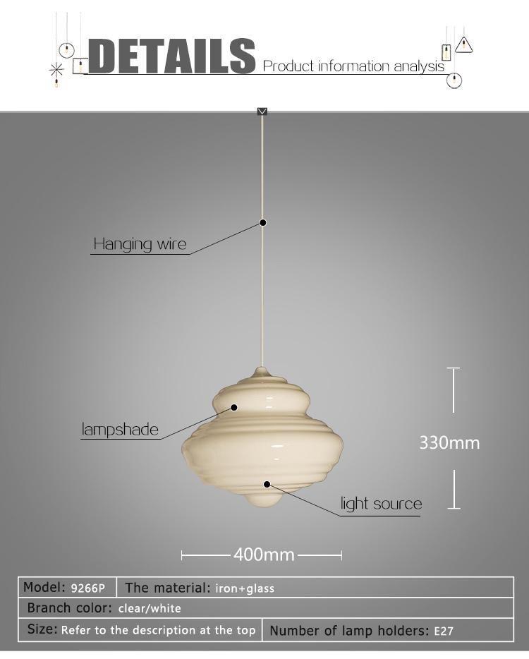 2019 New White/Clear Glass Suspension Lighting