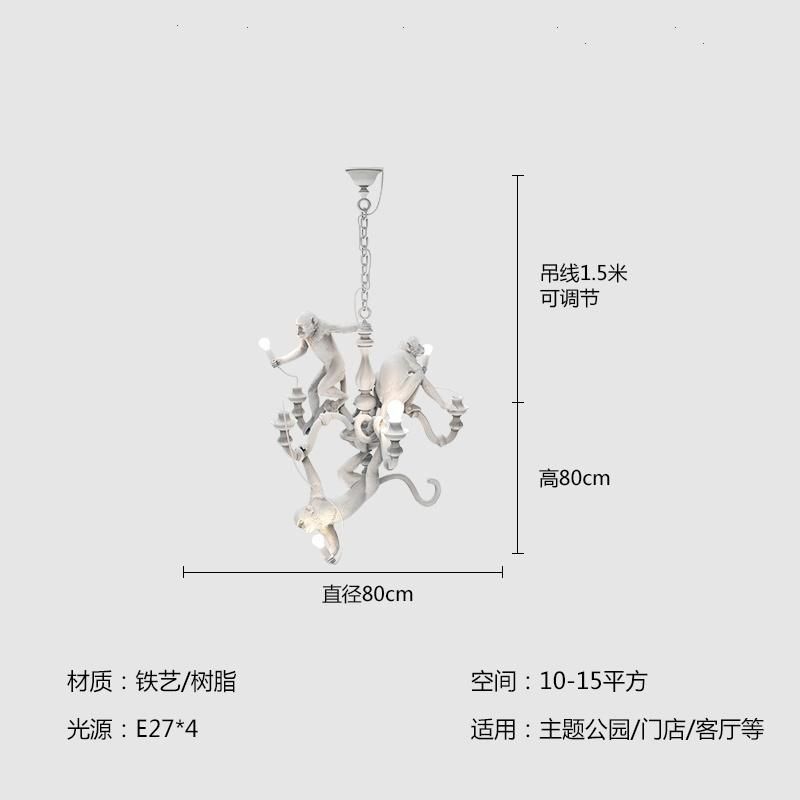 Resin Monkey Pendant Light Chandelier