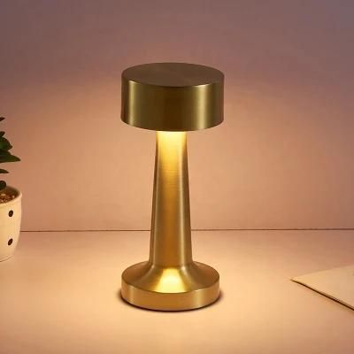 Retro Metal Cordless Lamp Touch Dimming USB Rechargeable Night Light LED Table Lamp for KTV Bar Restaurant