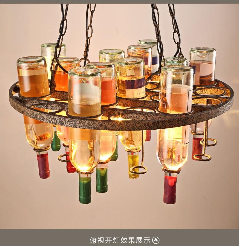 Vintage Wine Bottle Lights for Bar restaurant Colourgul Glass Bottle Pendant Lights Industrial Bar Light (WH-VP-87)