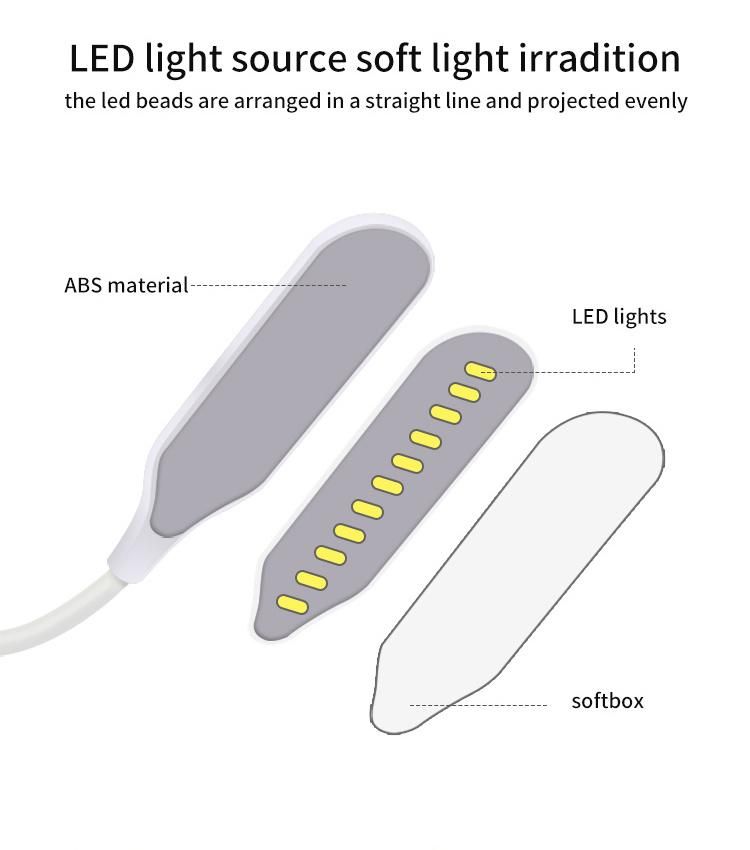 LED Desk Lamp Touch Switch Rechargeable Flexible Reading Light