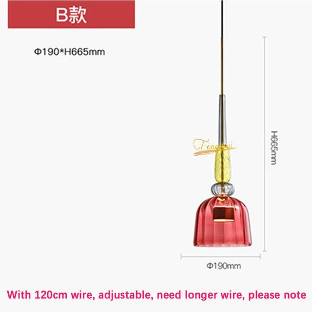 Nordic Colorful Pendant Lights Home Decorative Lighting Living Room Bedroom Indoor Glass Hanging Lamp (WH-GP-36)
