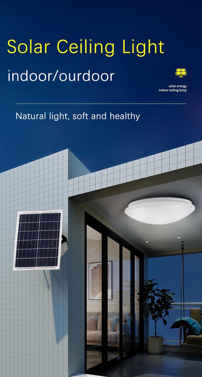 Bright Solar Indoor Outdoor Lamp 80W Energy Saving Lights Garden Yard Balcony Home Use Remote Control Flood Canopy Highbay Lightings LED Ceiling Light