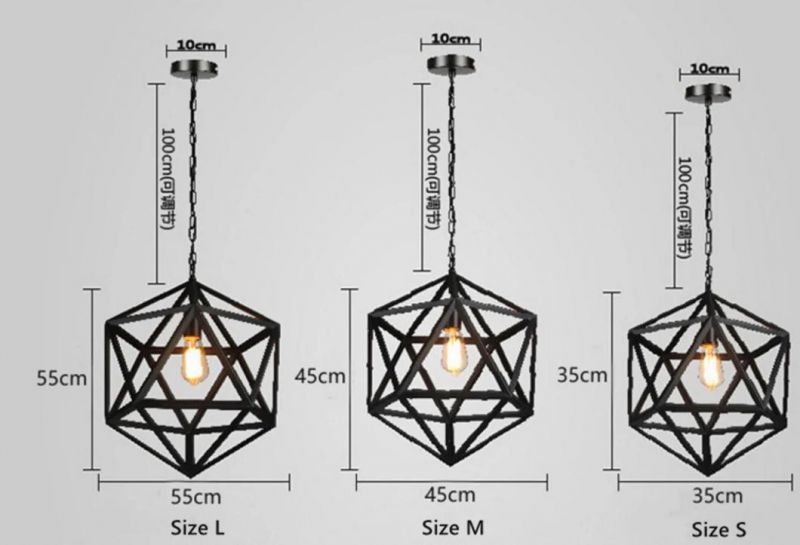 American Retro Style Iron Pendant Lamp Lighting Chandelier for Restaurant/Bar