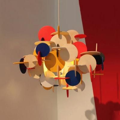 Modern DIY Colorful Wooden Decoration Lighitng Room Pendant Lamp