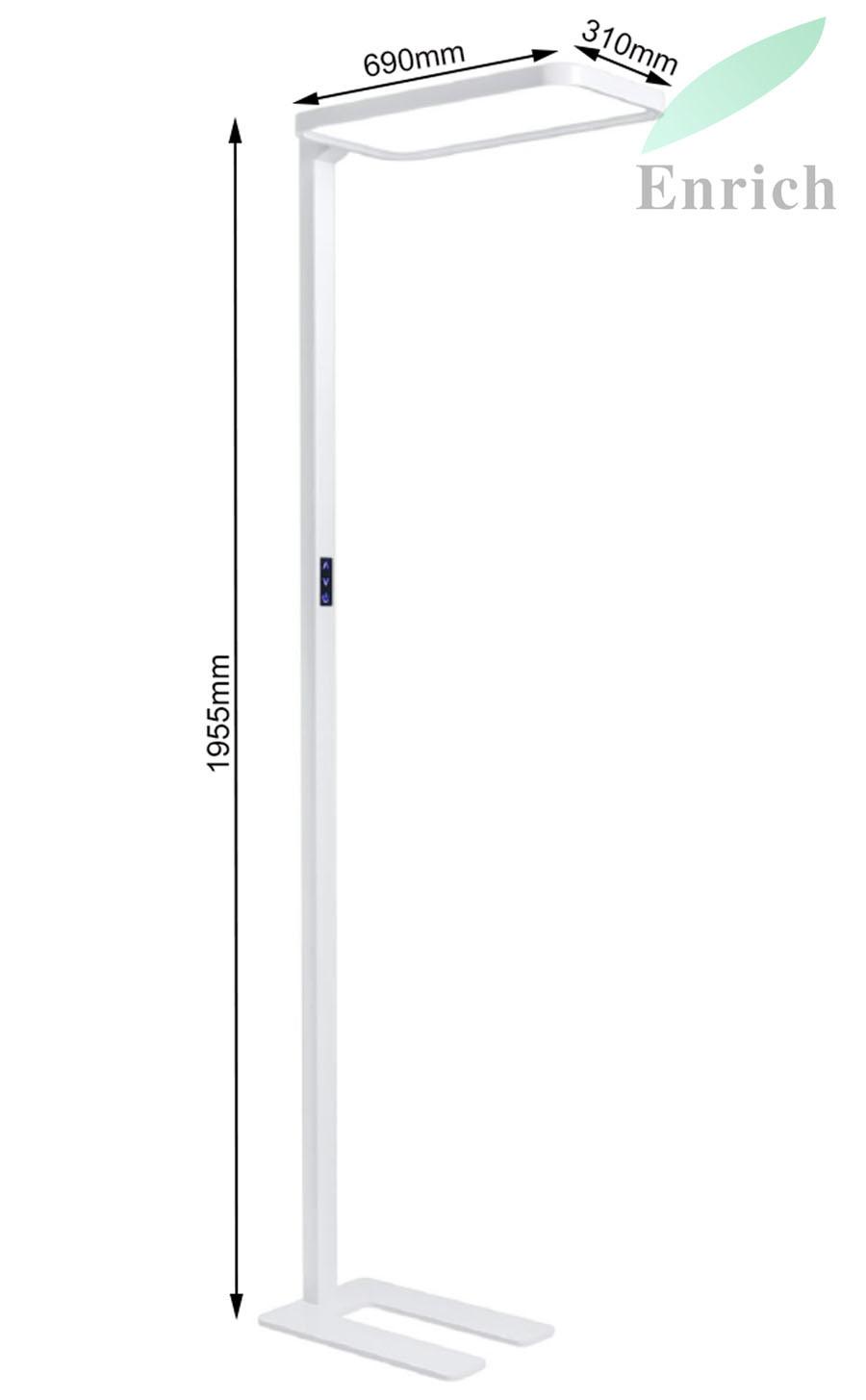 Non-Glare Office LED Floor Lamp with 195cm 60W CCT/Brightness Adjustable