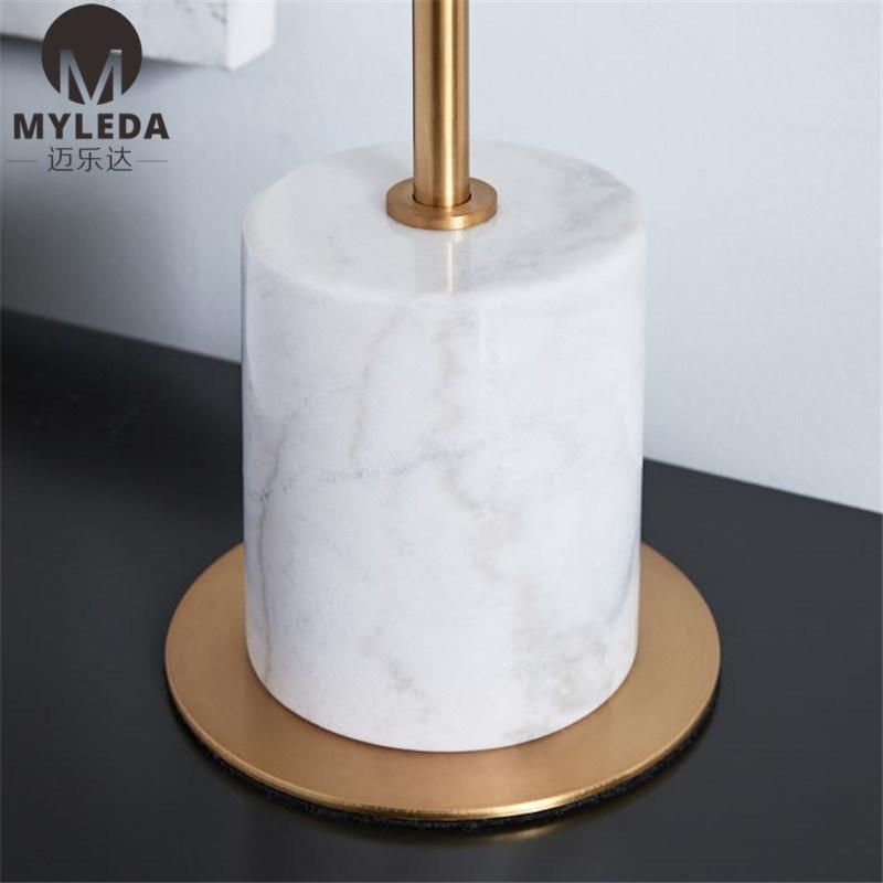 Modern Hotel Decorative Marble Base and Glass Shade Table Lights