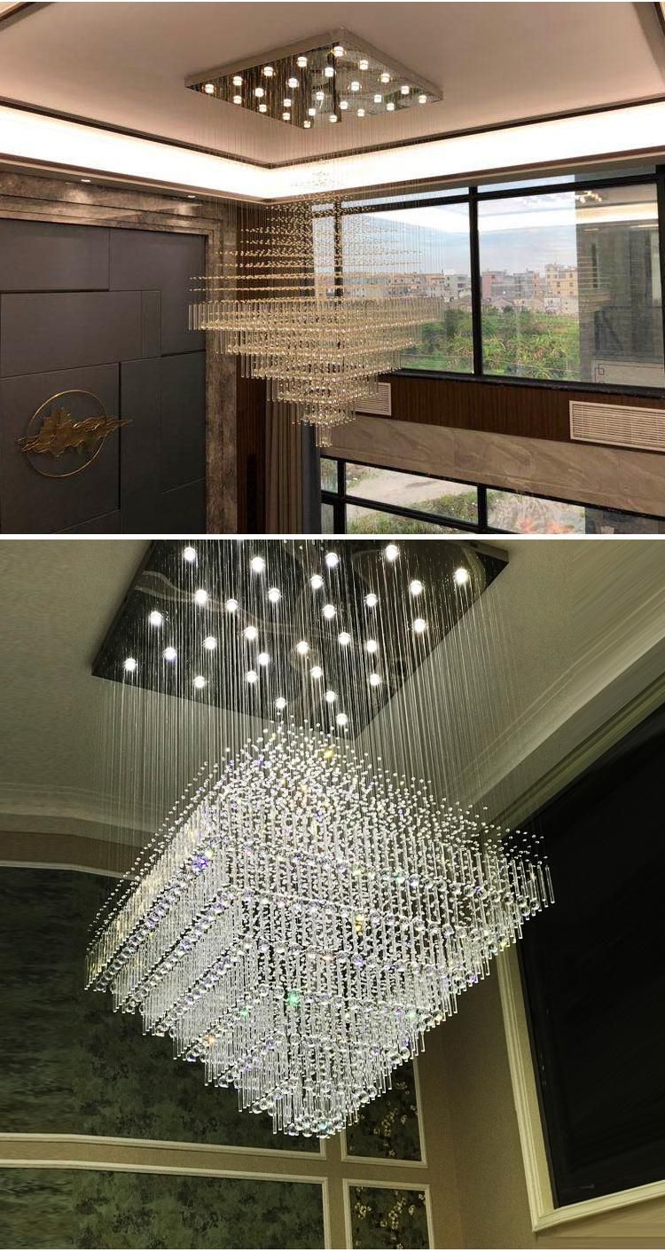 European Style Decorative Exhibition Hotel Stair Custom Project Crystal Chandelier Lamp