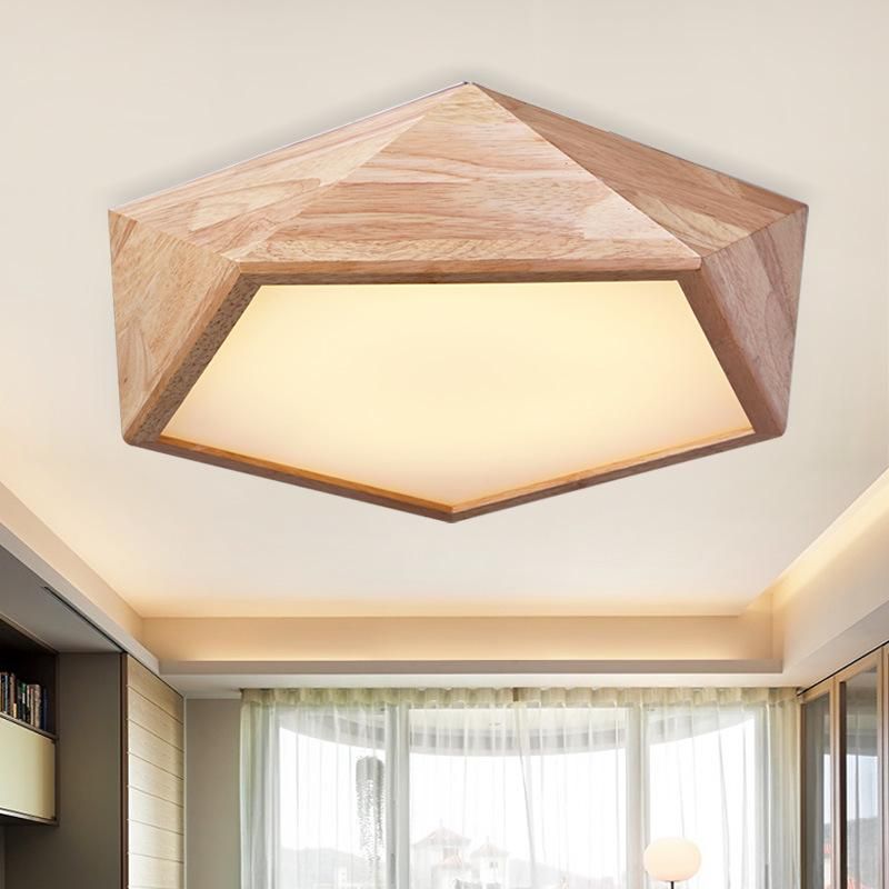 Natural Wood Ceiling Lights for Bedroom Living Room Kitchen Lighting Fixtures (WH-WA-07)