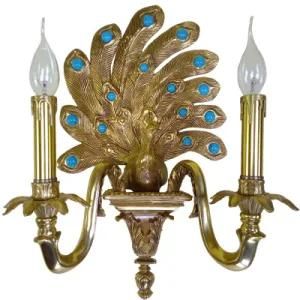 Classical French Luxurious Brass Wall Lamp for Living Room and Dining Room