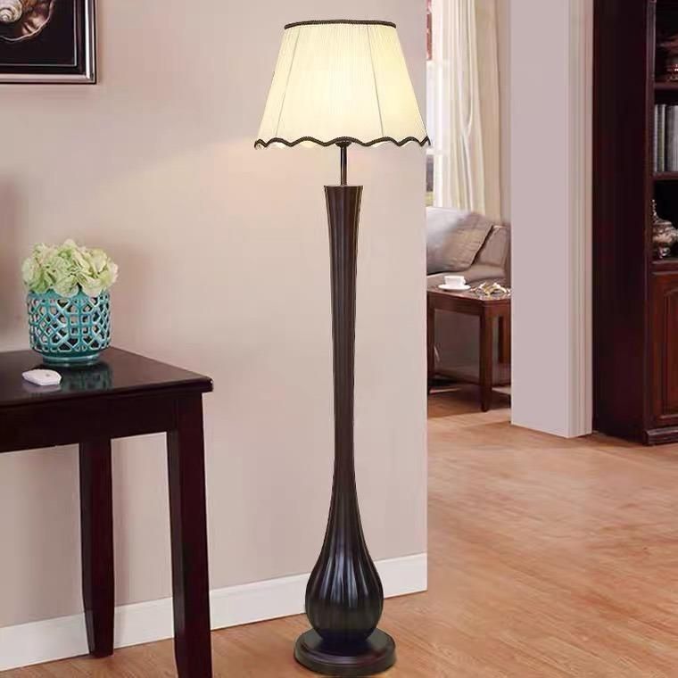 Chinese Floor Lamp American Country Bedroom Study Bedside Lamp Living Room Hotel Lobby Wooden Vertical Floor Lamp