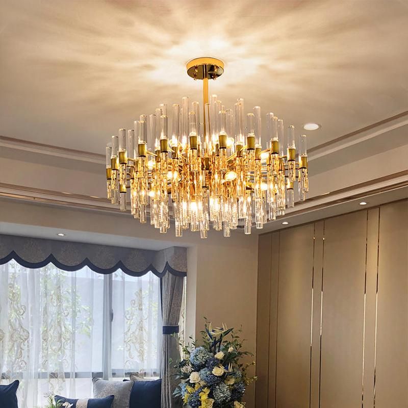 High Class Crystal Chandelier Lobby Dining Room Pendant Lamp Light