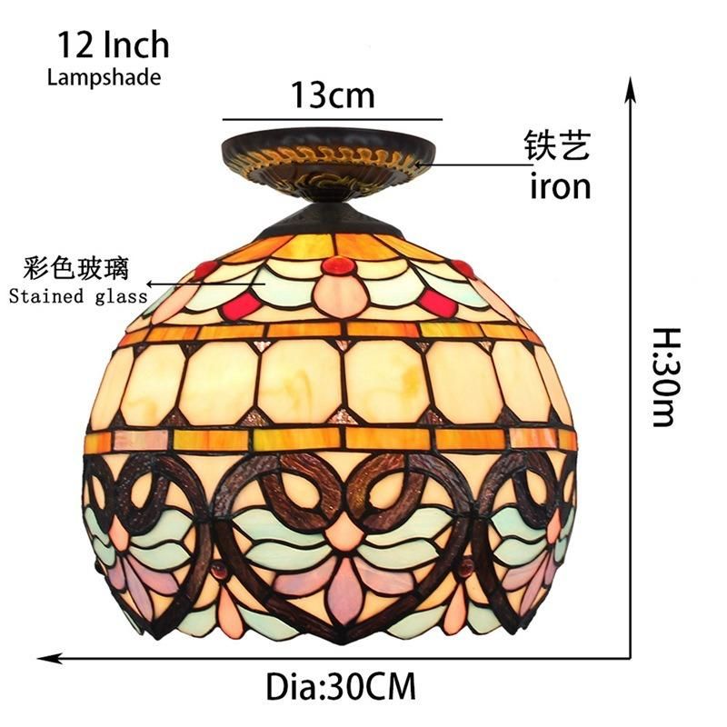 European-Style Lovely Baroque Tiffany Multi-Color Glass Restaurant Bedroom Dining Light Hanging (WH-TA-29)