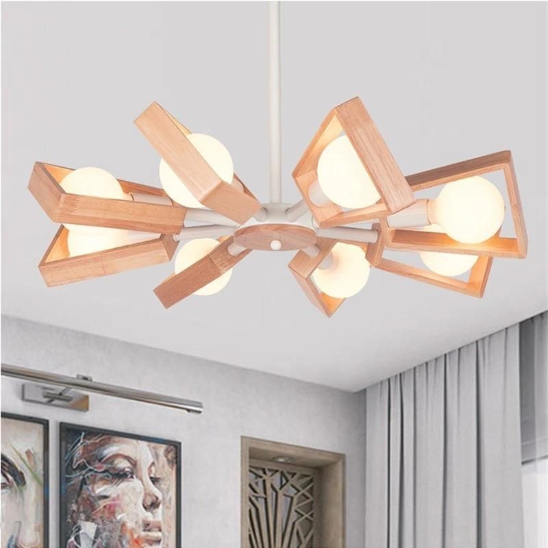 Nordic Rotatable Home Loft Pendant Light Decor Joakim Wooden Petal Contemporary Pendant Light (WH-AP-339)