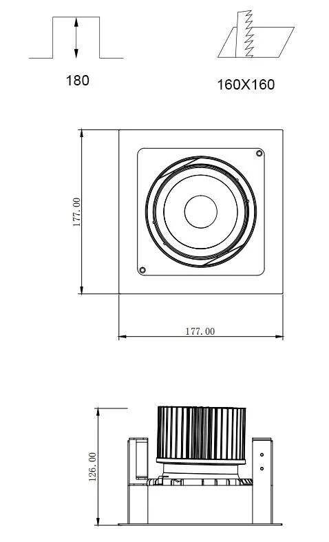 Imade Light China 25W Factory Supply Square Recessed Adjustable Dimming LED Down Light