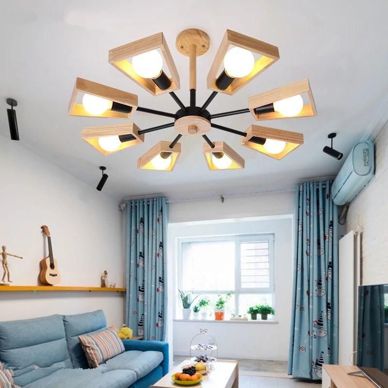 Nordic Rotatable Home Loft Pendant Light Decor Joakim Wooden Petal Contemporary Pendant Light (WH-AP-339)