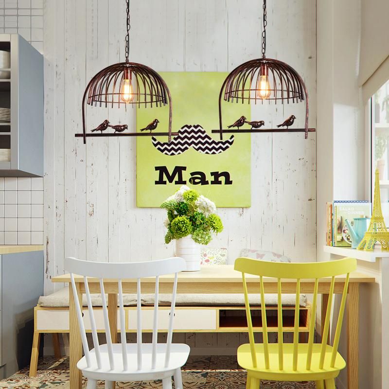 Creative Vintage Plant Pendant Lights Bird Cage Industrial Pendant Lamp (WH-VP-150)