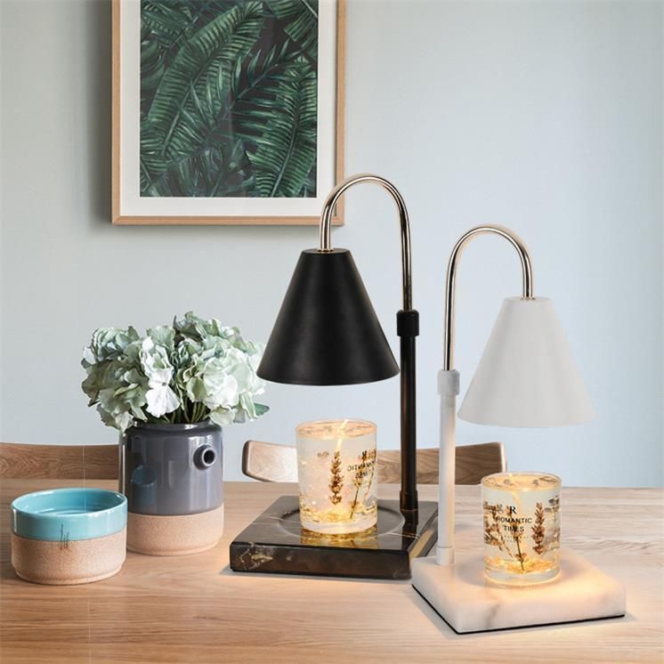 Minimalist Luxury Adjustable Light Candle with Marble Base Fragrance Lamp Melting Wax Light Aromatherapy Lamp