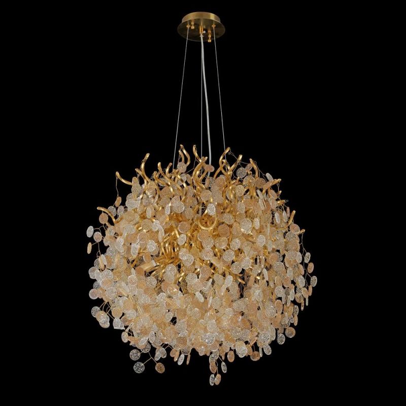 2022 New Meerosee Luxurious Crystal Chandelier Golden Modern Pendant Lighting for Restaurant Hotel Raindrop Linear Light Fixture