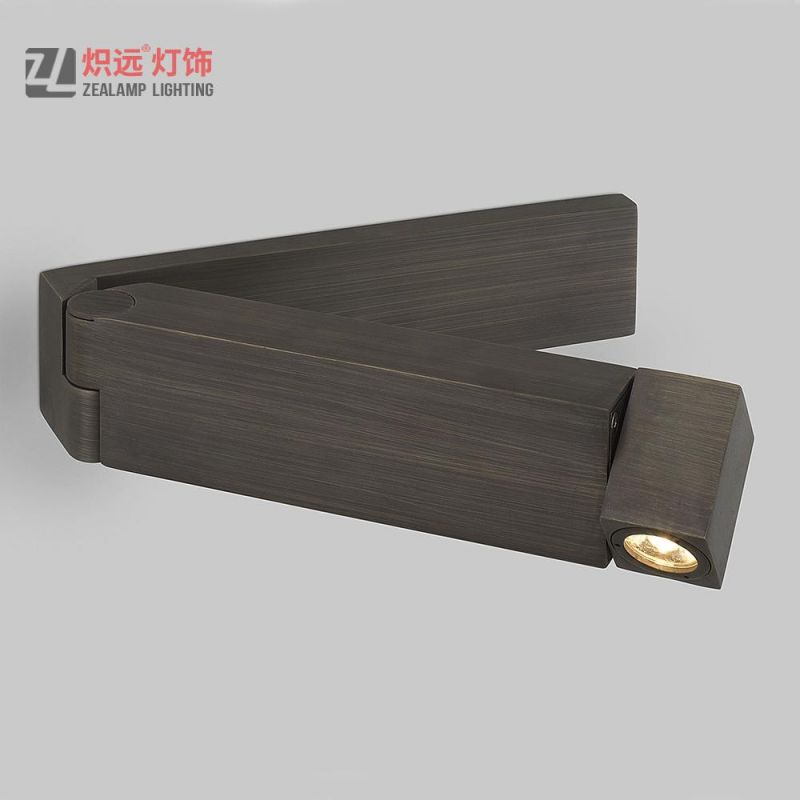 Hotel Headboard Brushed Bronze Wall Sconce Reading Lamp for Project