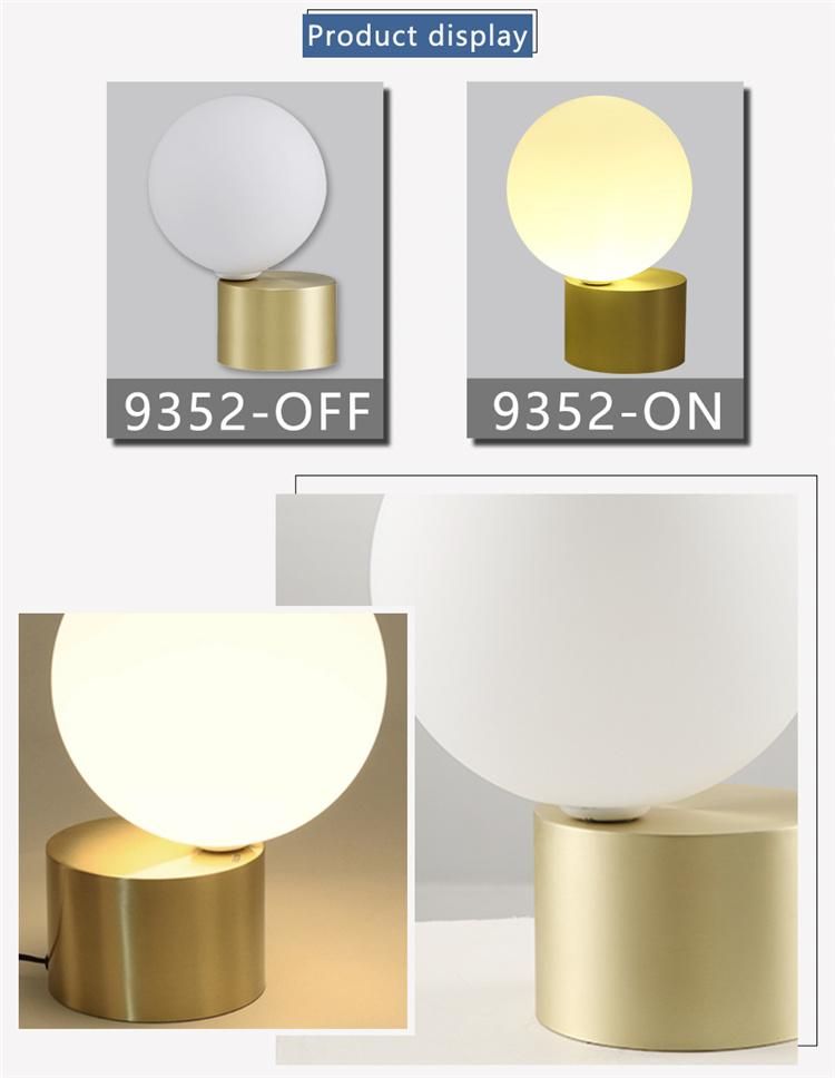 Round Glass Gold Base Modern Table Lamp