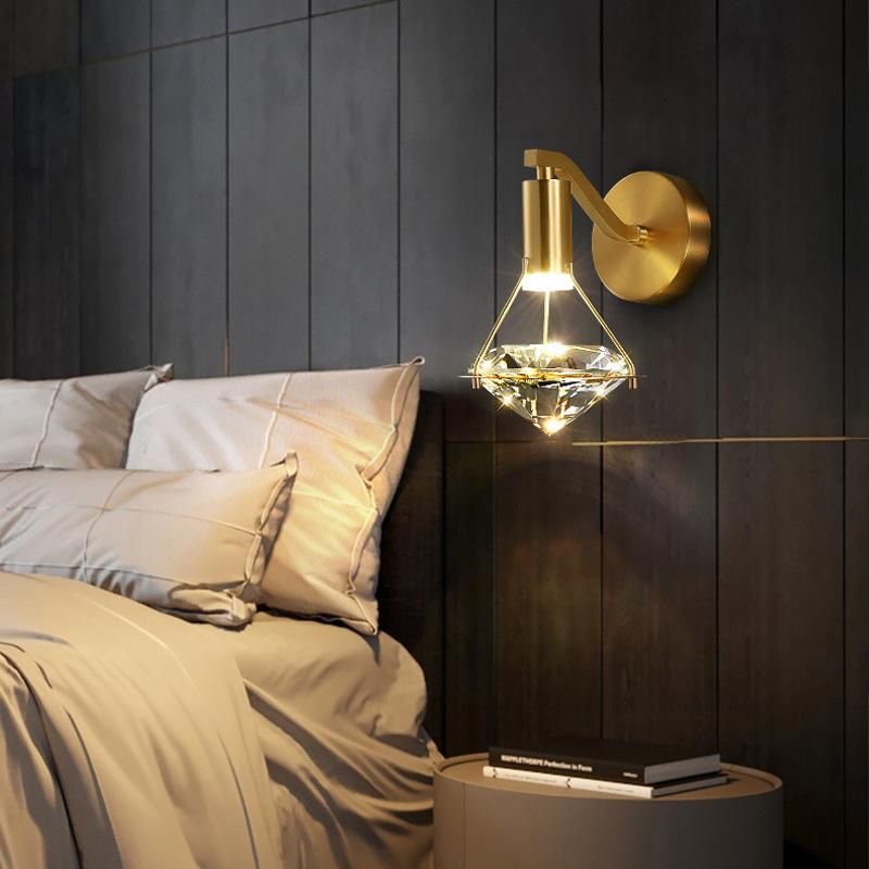 Light Luxury Bedroom Bedside Wall Lamp Living Room Corridor Crystal Diamond Light