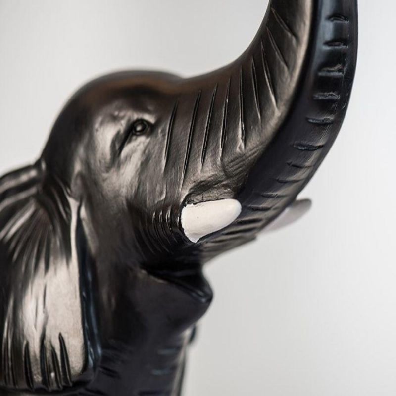 Handmade Elephant Table Lamp Bedside Lamp Environmental Resin Body + Fabric Shade Lampshade